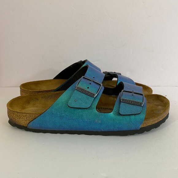 Birkenstock Arizona Iridescent Two Strap Slide Sandals Size 41 US 10-10.5 - Picture 2 of 7